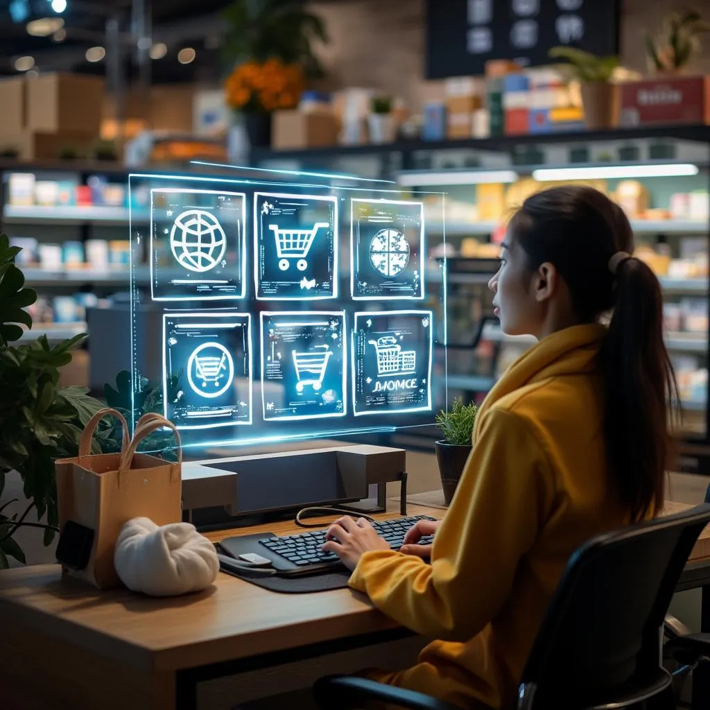 Persona comprando impulsivamente en línea