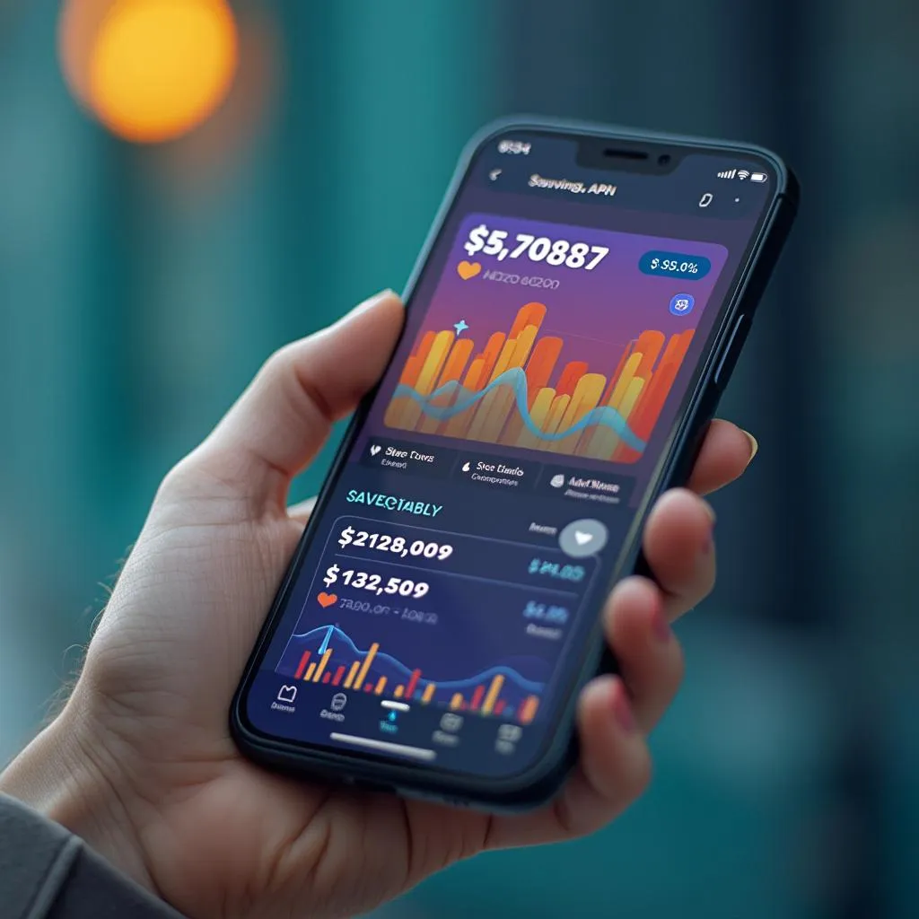 Aplicaciones financieras modernas en un smartphone